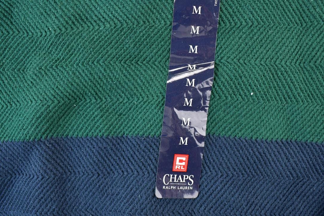 Vintage 1990s Chaps Ralph Lauren Deadstock Knit Crewneck Sweater / 90s Crewneck / Abstract Pattern / Preppy Knits