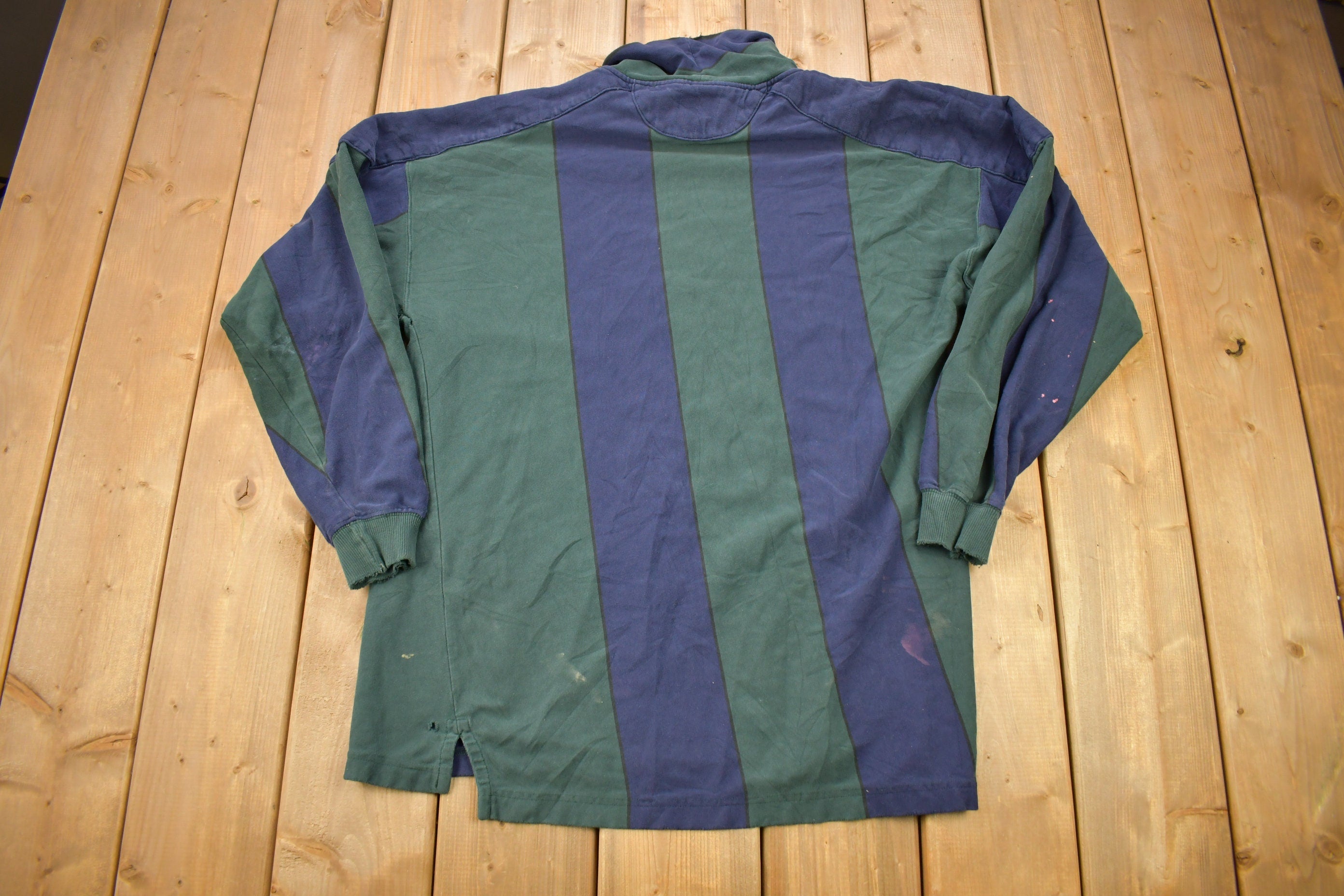 Vintage 1990s Color Block Striped Turtleneck Sweatshirt