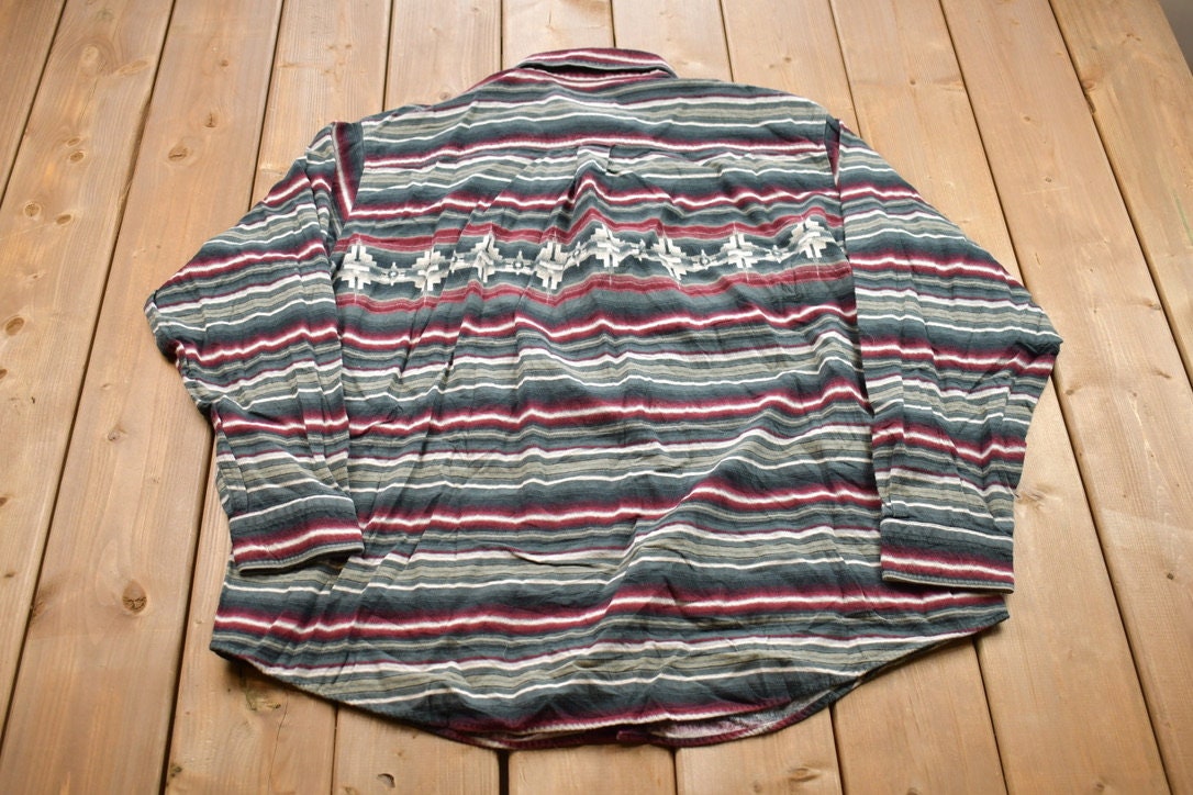Vintage 1990s Woolrich Striped Button Up Shirt