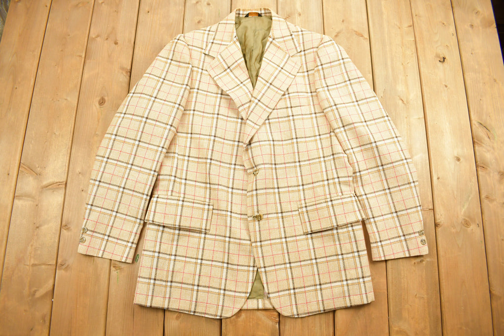 Vintage 1990s Plaid Button Up Blazer Jacket