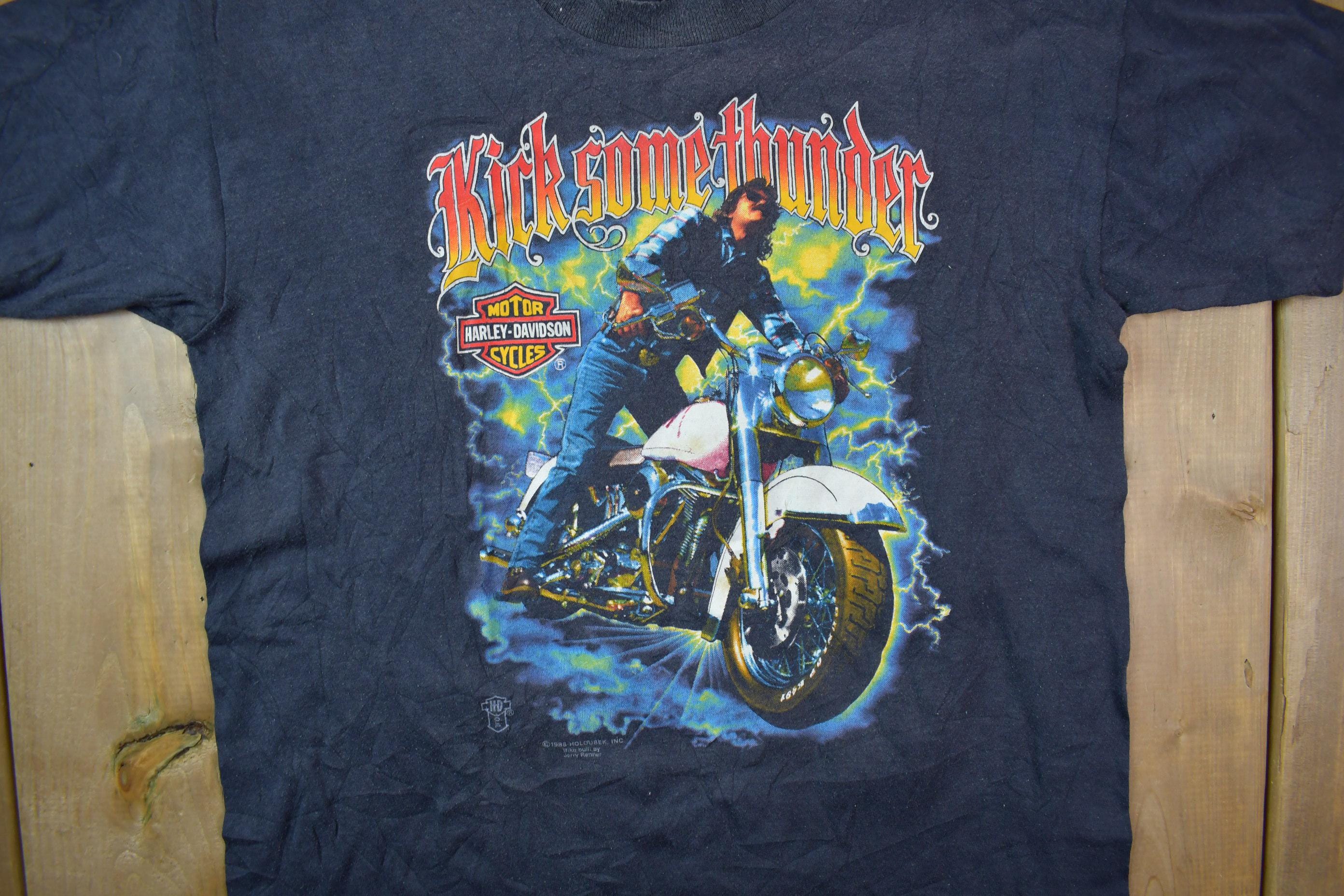 Vintage 1988 Harley Davidson Motorcycles The Silver Mine Edgewood MD Graphic T-Shirt