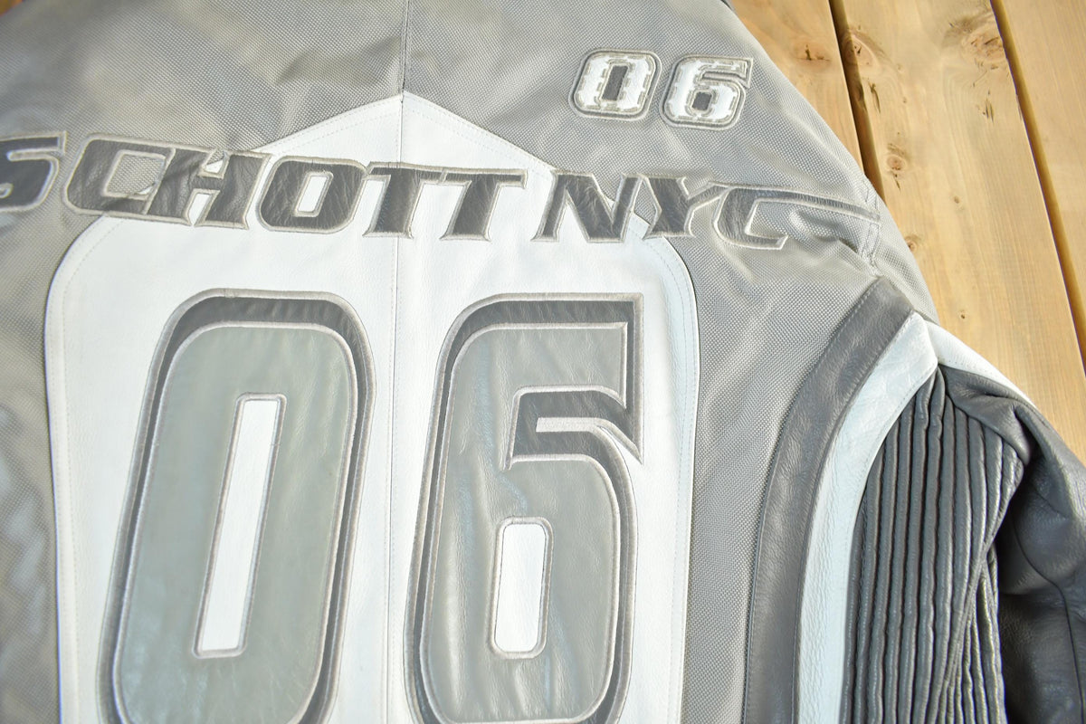 Vintage Y2K Schott Motorcycle Leather Jacket Men's 2XL