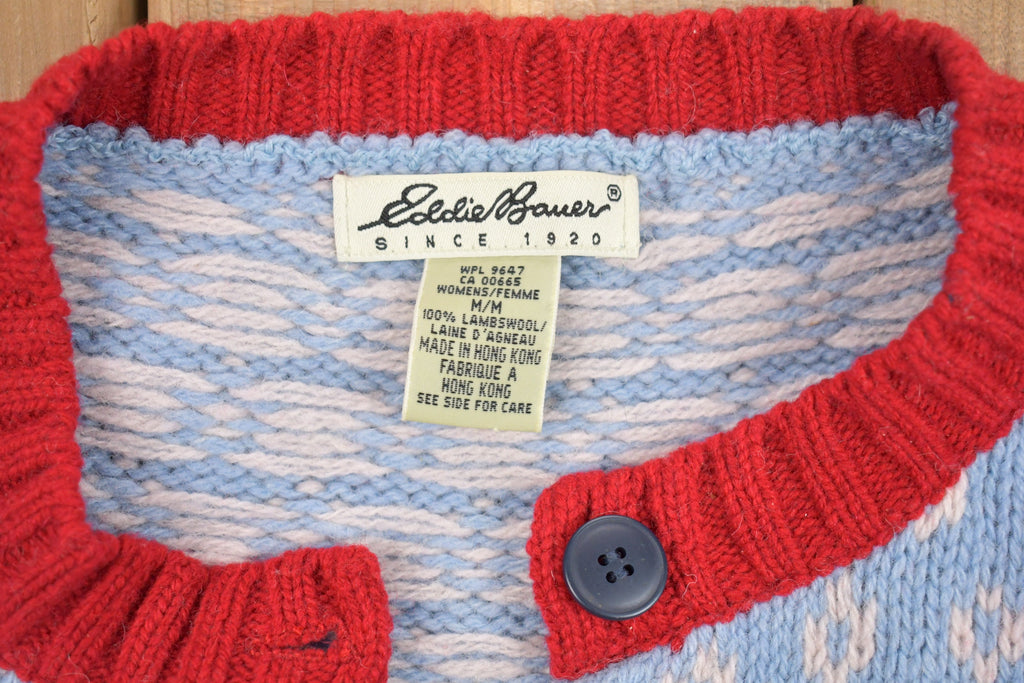 Vintage 1990s Eddie Bauer 100% Lambswool Cardigan Sweater
