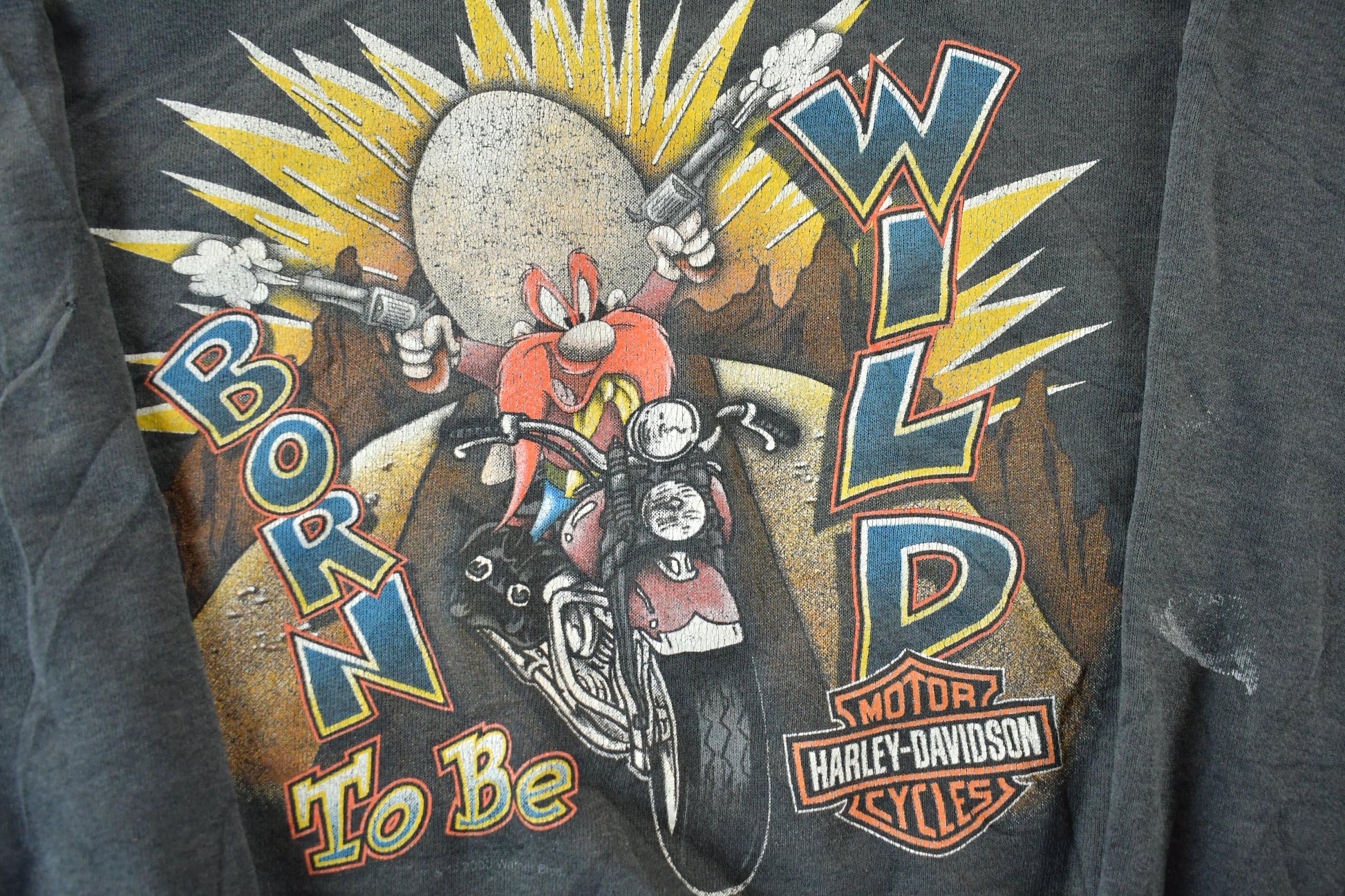 Vintage 1990s Looney Tunes Harley Davidson Crewneck Sweatshirt