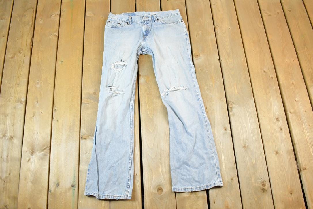 Vintage 1970s Levi Strauss Red Tab 518 Boot Cut Denim Jeans Size 30 x 28