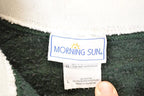 Vintage 1990s Morning Sun Sleeping Kitty Cat Quarter Zip Collared Crewneck Sweatshirt Women's L