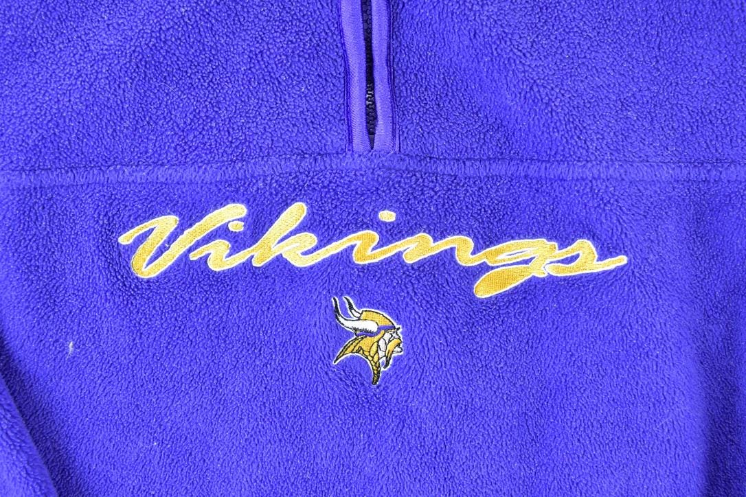 Vintage 1990s Minnesota Vikings Fleece NFL Sweater / Outdoorsman / 90s Sweater / Streetwear / Hiking / Fleece Zip up