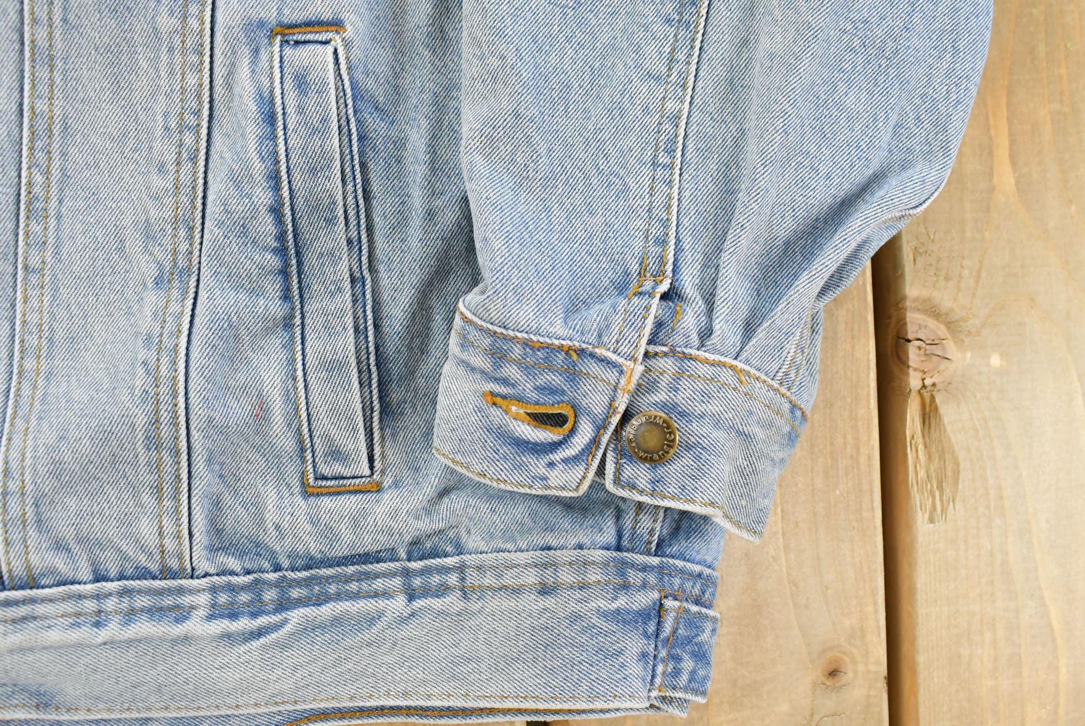 Vintage 1990s Wrangler Workwear Distressed Denim Trucker Jean Jacket Men's XL
