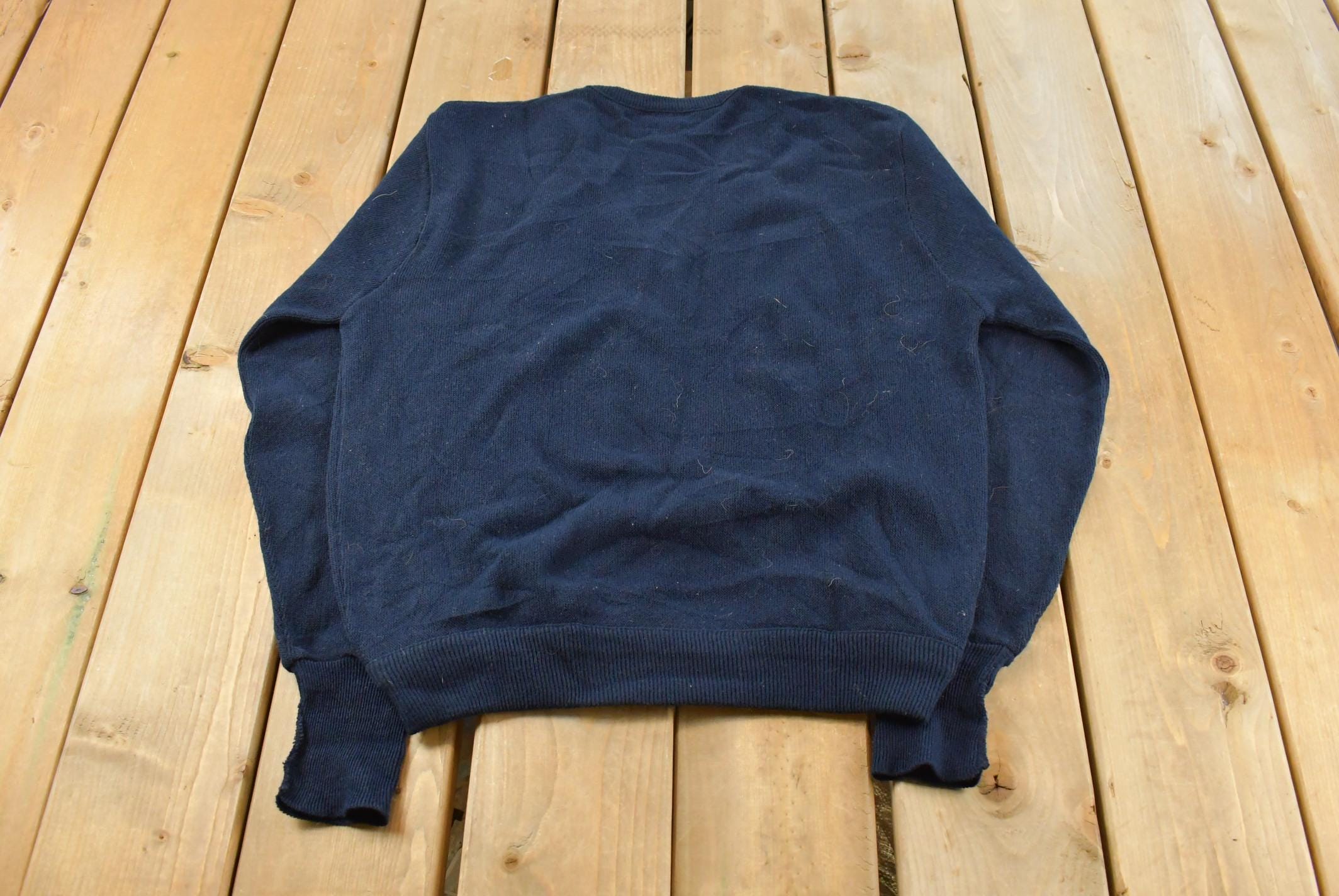 Vintage 1980s Izod Lacoste Knit V Neck Sweater Men's Medium