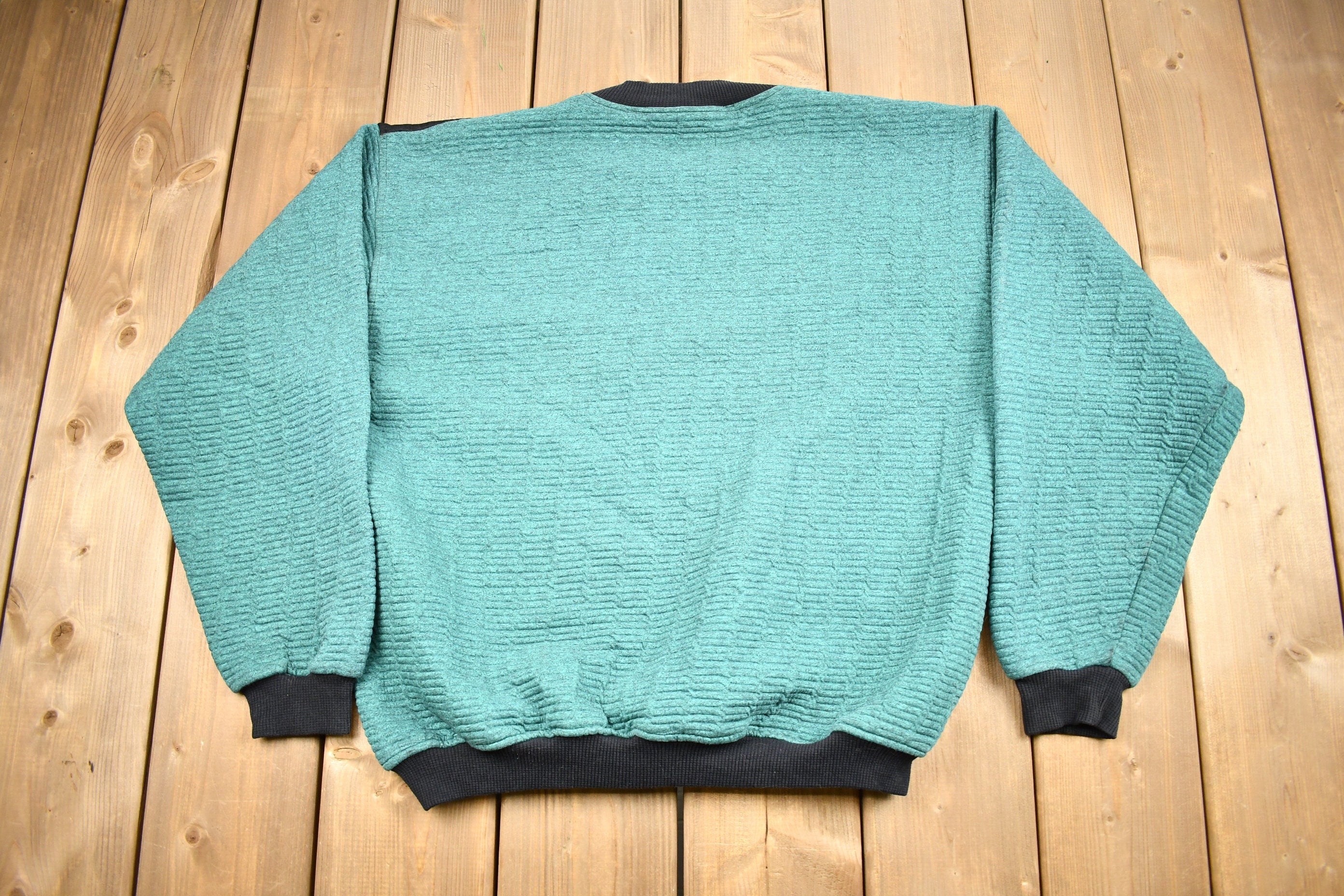 Vintage 1990s Koman Color Block Textured Sweatshirt