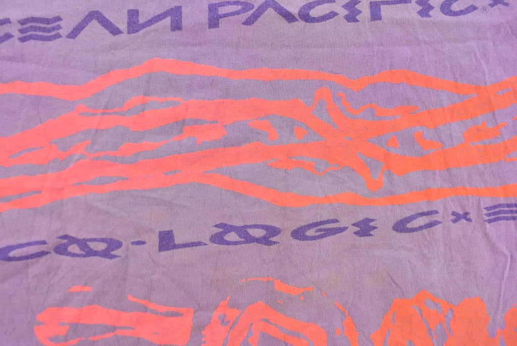 Vintage 1990s Ocean Pacific All Over Print Surf Graphic T Shirt Men's XL