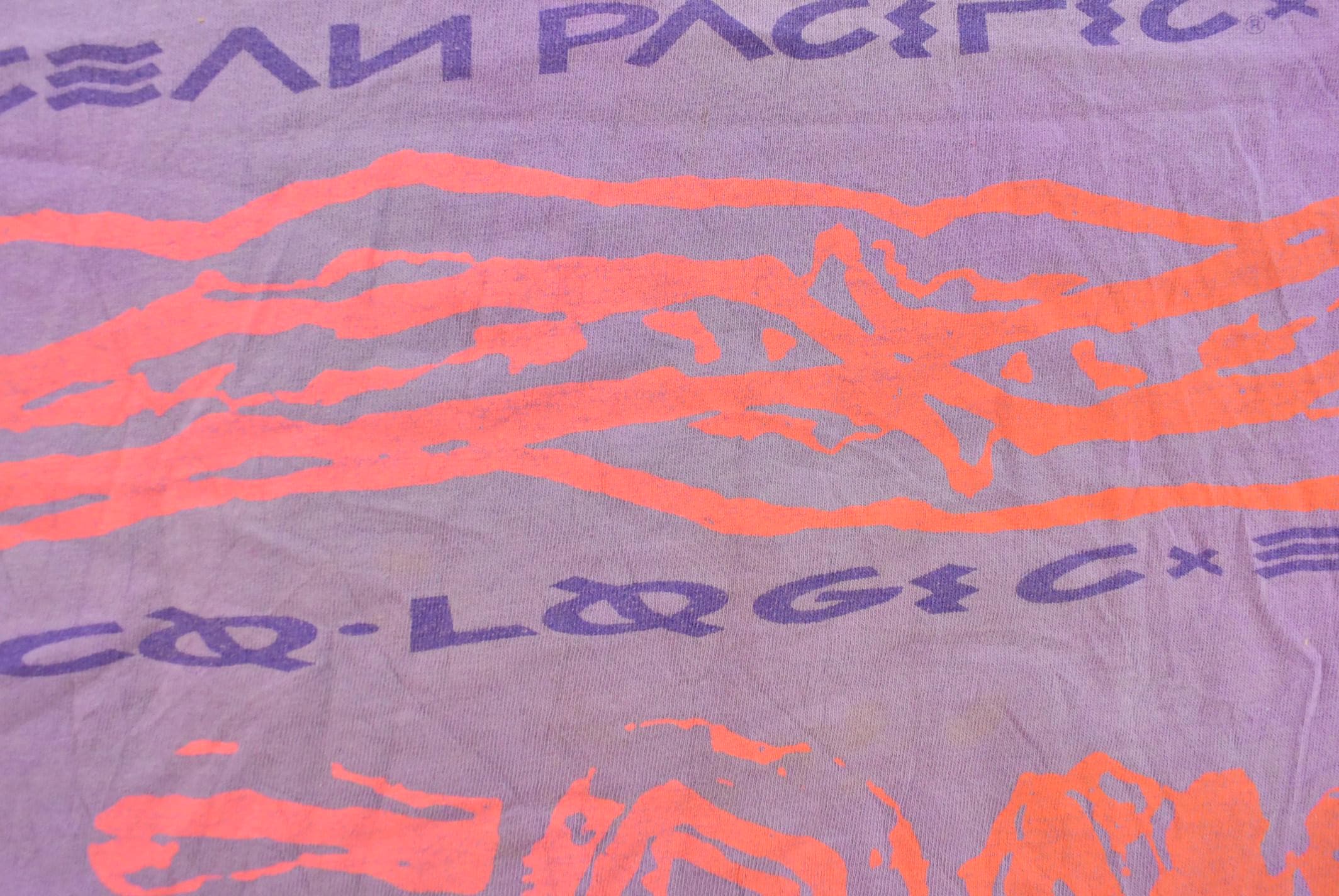 Vintage 1990s Ocean Pacific All Over Print Surf Graphic T Shirt Men's XL