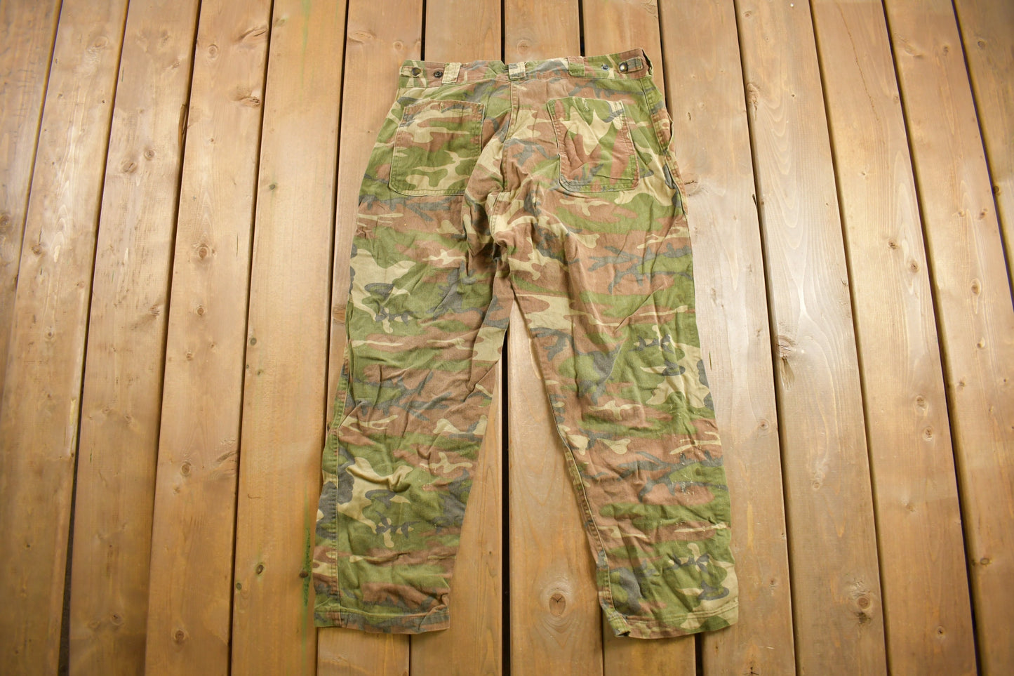 Vintage 1970s Lee Woodland Camo Hunting Pants Size 33 - 35 x 26 / Hunting Pant's / Vintage Cargos / Hunting / Fishing / True Vintage