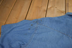 Vintage 1990s Wrangler Western Style Denim Short Sleeve Button Up Shirt