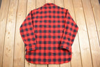 Vintage 1980s Lands End Buffalo Plaid Wool Button Up Shirt