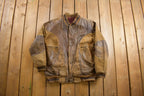 Vintage 1980s Suede Leather Embroidered Jacket