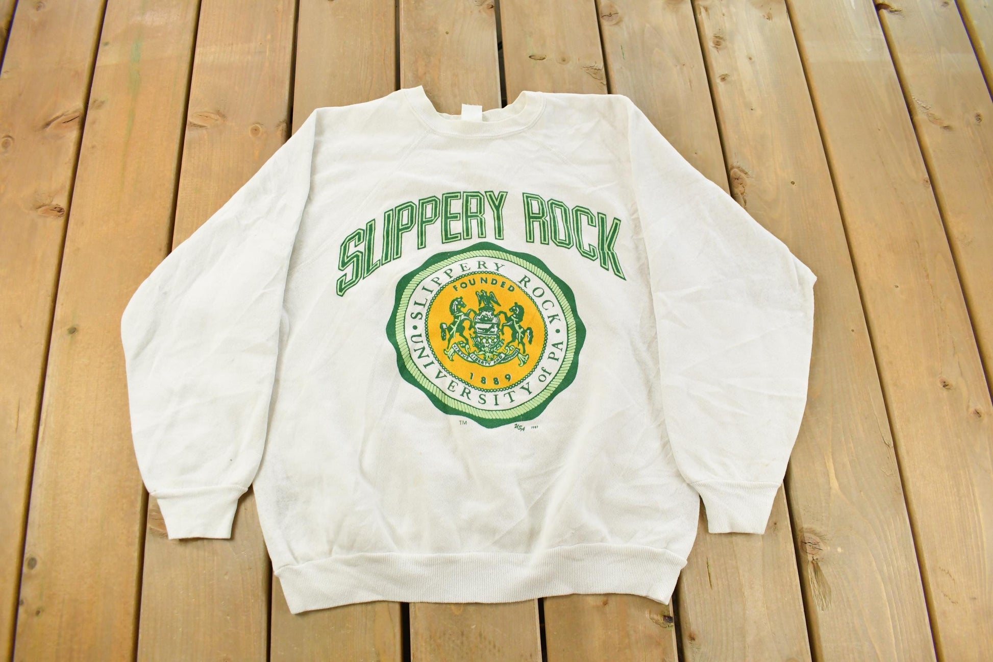 Vintage 1980s Slippery Rock University Crewneck Sweatshirt Men's Medium