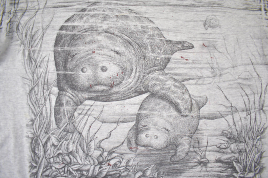 Vintage 1990s Manatee All Over Print T-Shirt