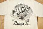 Vintage 1986 Harley Davidson Of Lima Ohio Henley Button T-Shirt