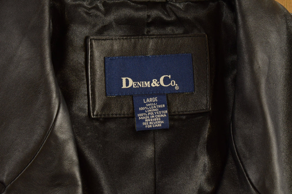 Vintage 1990s Denim & Co Leather Coat
