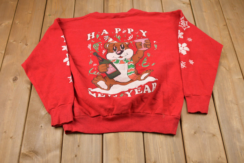 Vintage 1990s Merry Christmas Teddy Bear Christmas Sweater