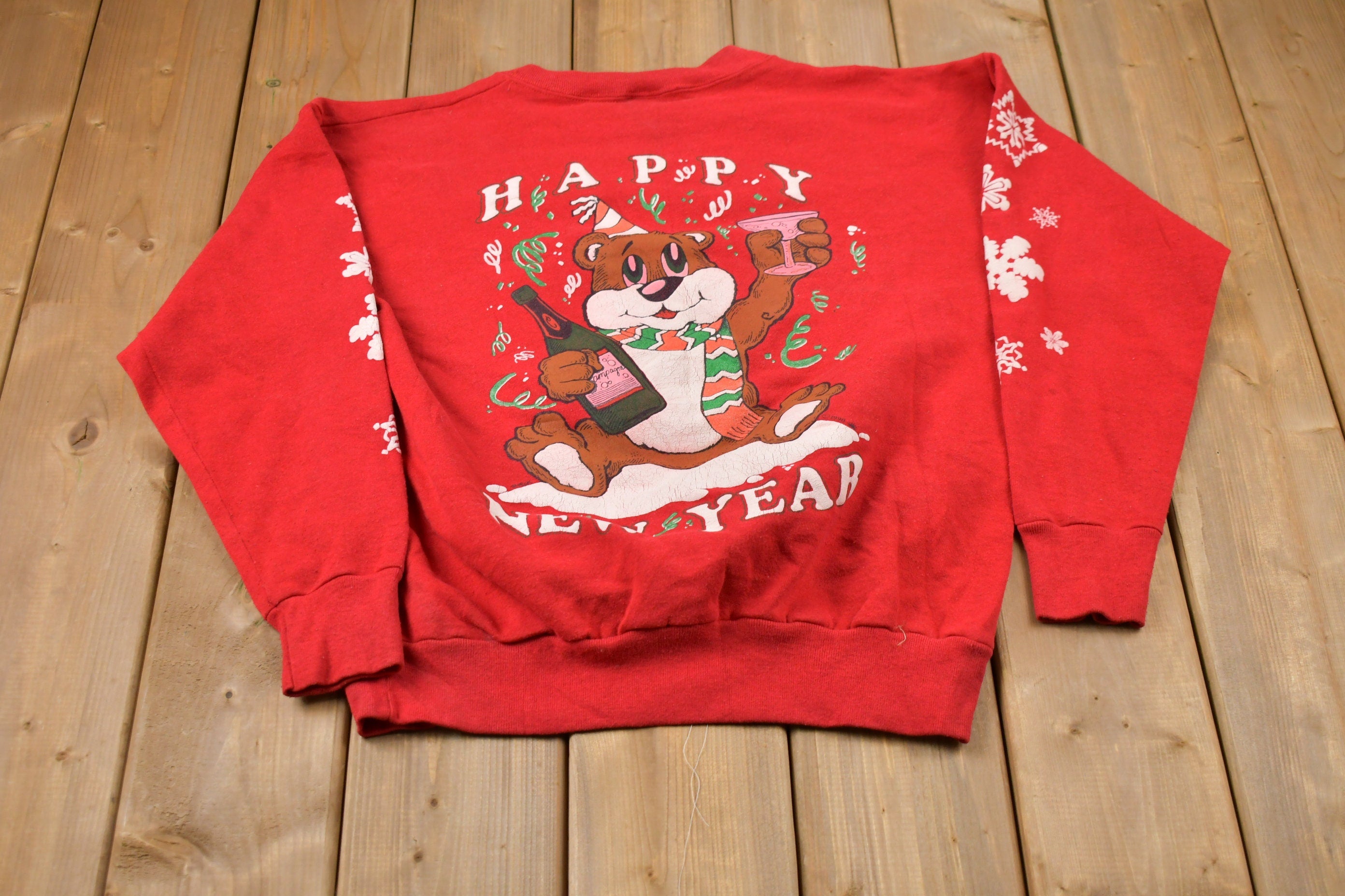Vintage 1990s Merry Christmas Teddy Bear Christmas Sweater