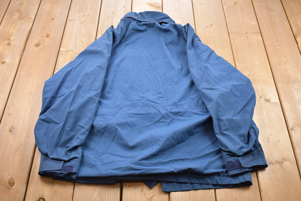 Vintage 1990s Woolrich Cargo Pocket Plaid Lined Blue Fall Jacket