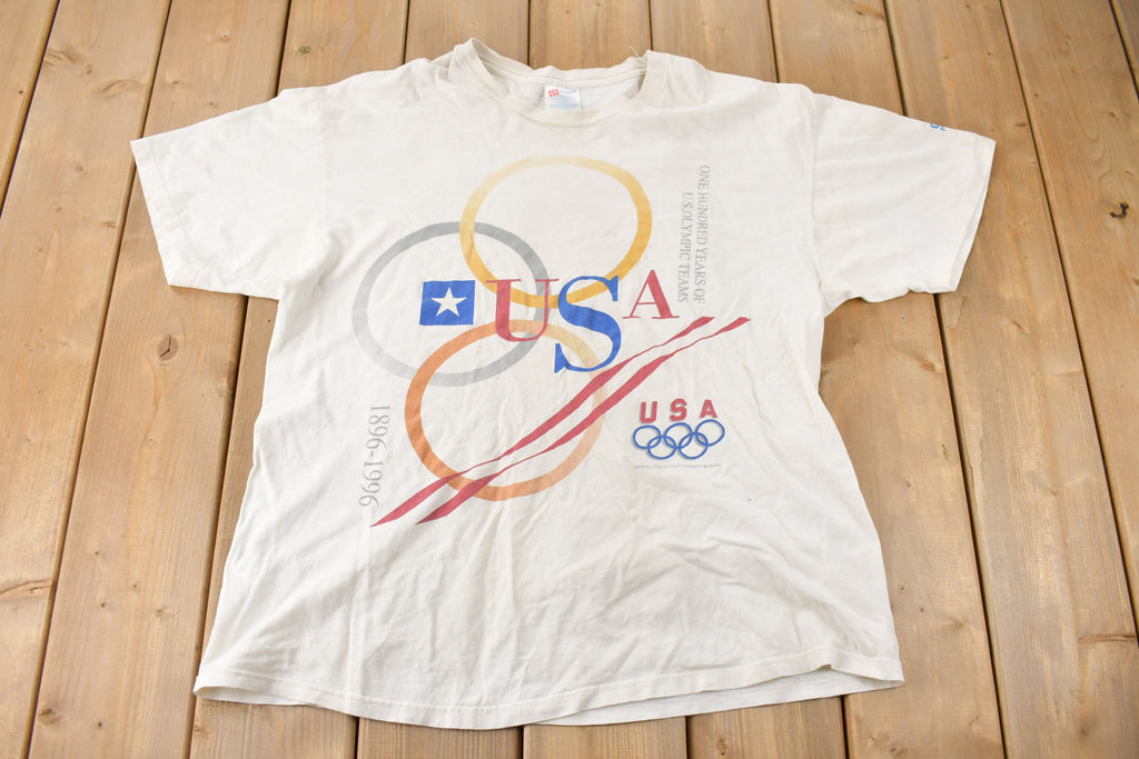 Vintage 1996 USA Olympics Single Stitch Graphic T Shirt Size XL