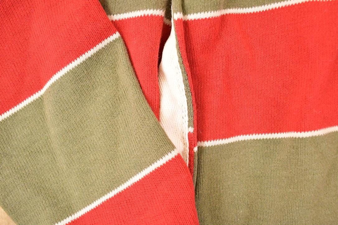 Vintage 1990s Duffel Quarter Button Rugby Shirt Men's S / Preppy Button Up / 90's Sportswear Dress Shirt