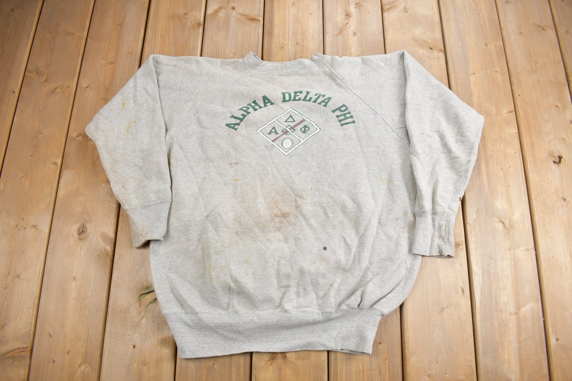 Vintage 1950s Alpha Delta Phi Raglan Crewneck Sweatshirt