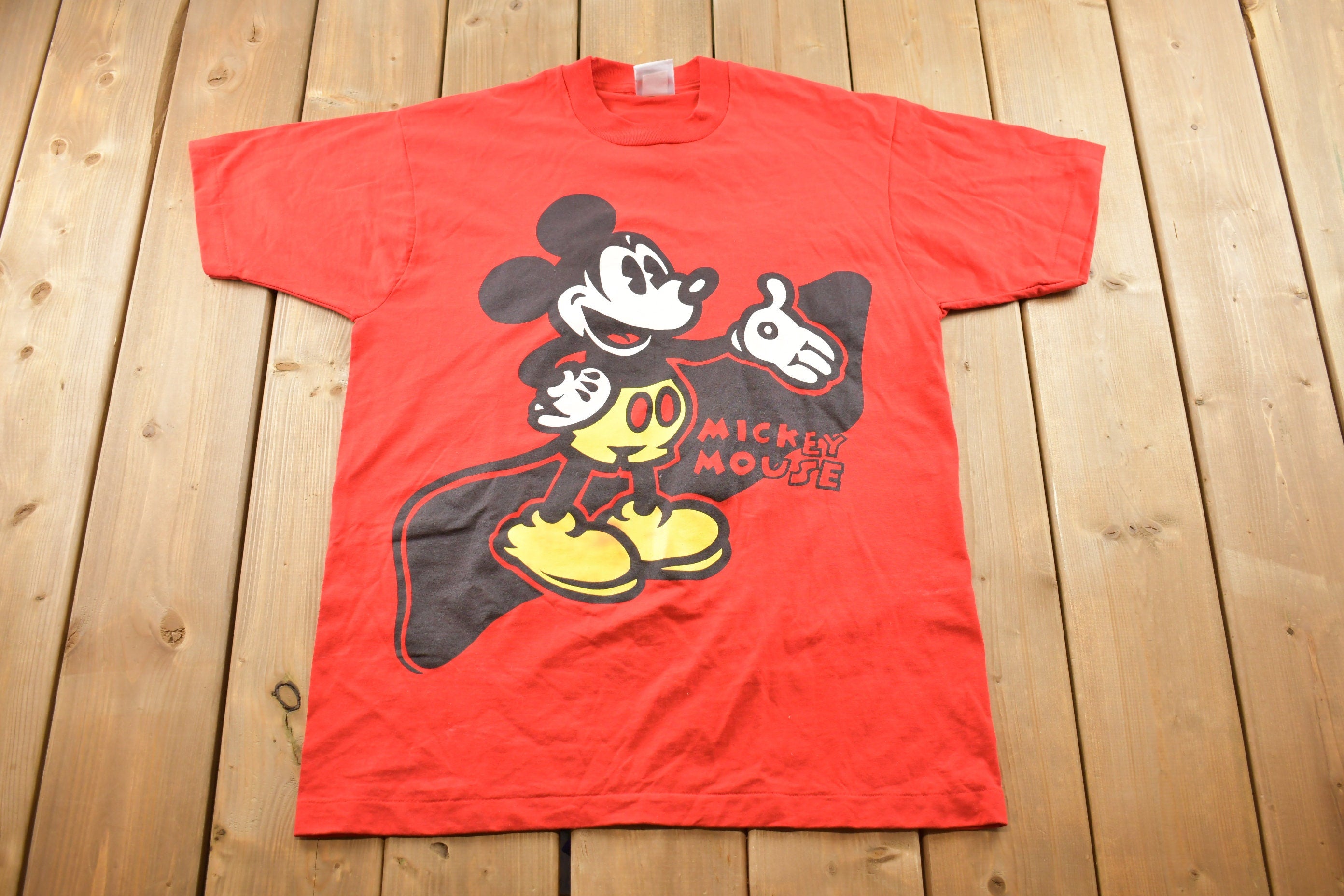 Vintage 1990s Mickey & Co Mickey Mouse Graphic Cartoon T-Shirt / 90s Graphic Tee / Vintage Disney / Single Stitch / 90s Disney / 90s Mickey