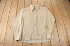 True Vintage 1970s Pariani All Over Print Button Up Shirt Size Large