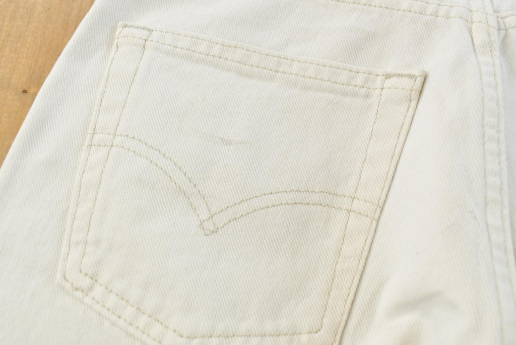 Vintage 1990s Levi Silver Tab Baggy Wide Leg Denim White Jeans Men's 28 x 29.5 / 90s Silvertabs / Streetwear / Baggy Jeans / Made in USA