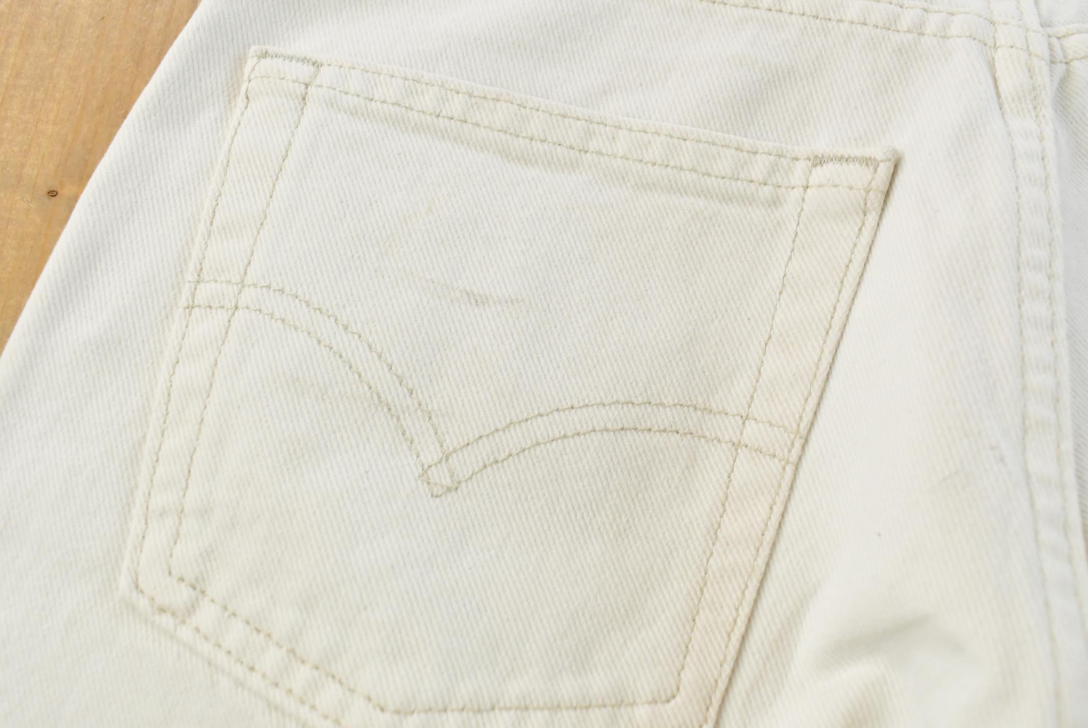 Vintage 1990s Levi Silver Tab Baggy Wide Leg Denim White Jeans Men's 28 x 29.5 / 90s Silvertabs / Streetwear / Baggy Jeans / Made in USA
