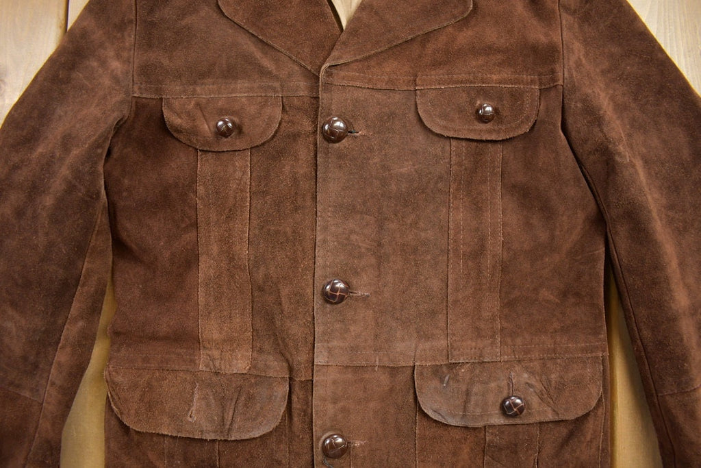 Vintage 1980s The Leader Suede Leather Jacket / Fall Outerwear / Leather Coat / Vintage Suede / Made In Canada / Suede Jacket