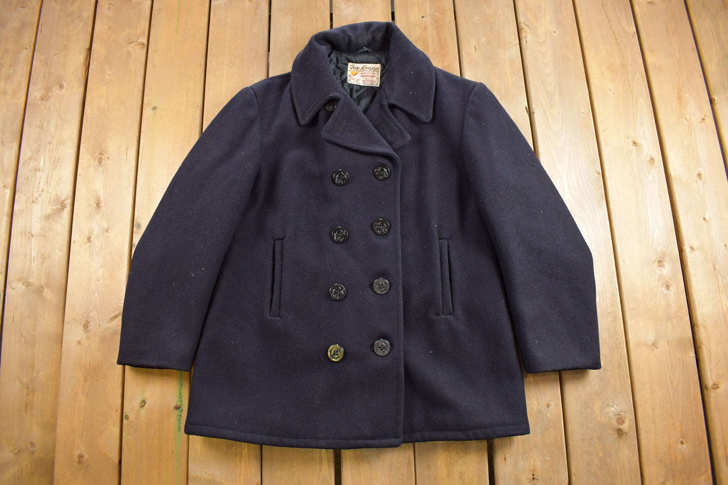 Vintage 1950s USN Naval Wool Double Breasted Jacket / Wool Jacket / 50s Jacket / Outdoor / Winter / Navy Pea Coat / True Vintage