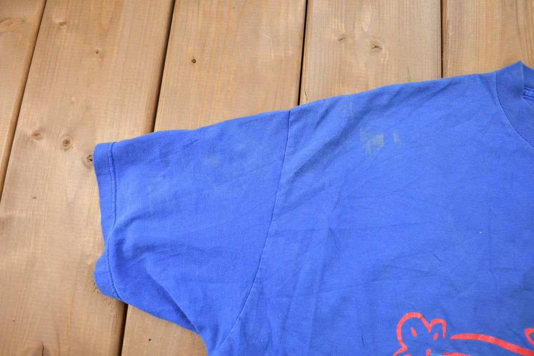 Vintage 1990s Winnie The Pooh Cartoon Blue Pajama T-Shirt