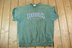 Vintage 1990s Boca Authentic Distressed Cropped Sleeve Crewneck Sweatshirt