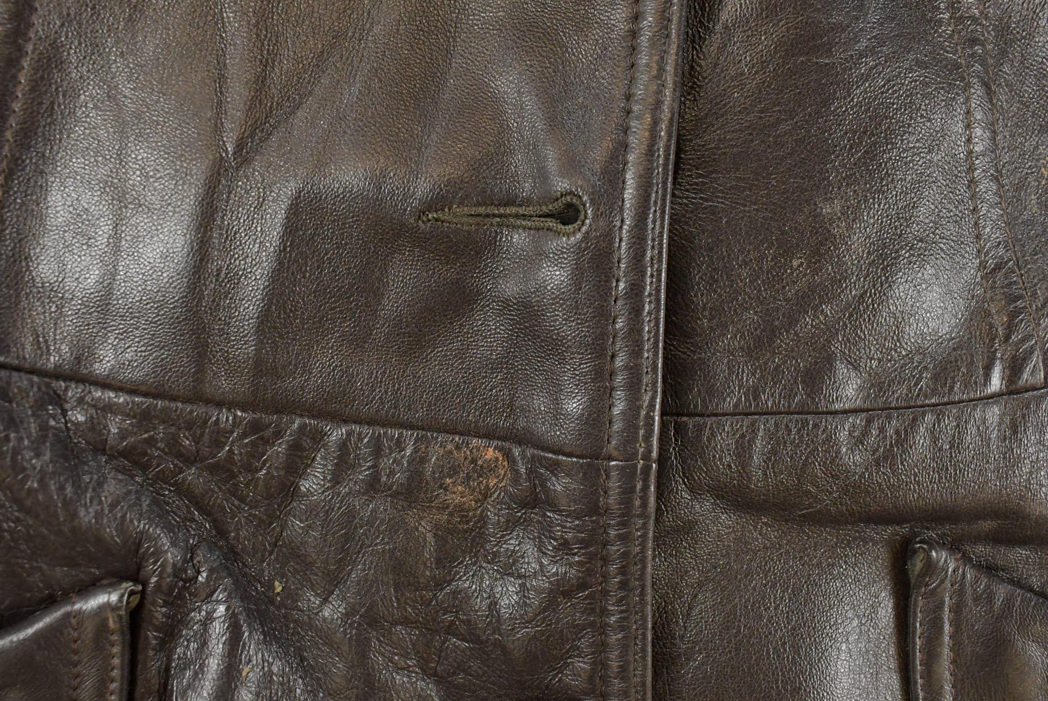 Vintage 1970s Trojan Leather Fur Collar Trench Coat Women's S