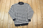 Vintage 1990s Donagain Knit Crewneck Sweater  90s Crewneck  Made In USA  Preppy Abstract