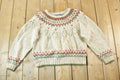 Vintage 1990s Liz Wear Petite Knitted By Hand Abstract Pattern Crewneck Sweater Womens M
