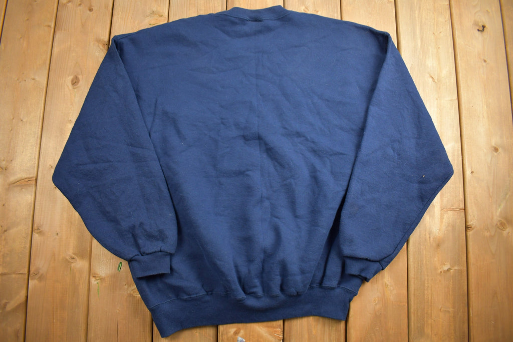 Vintage 1990s Navy Blue Russell Athletics Blank Crewneck Sweatshirt