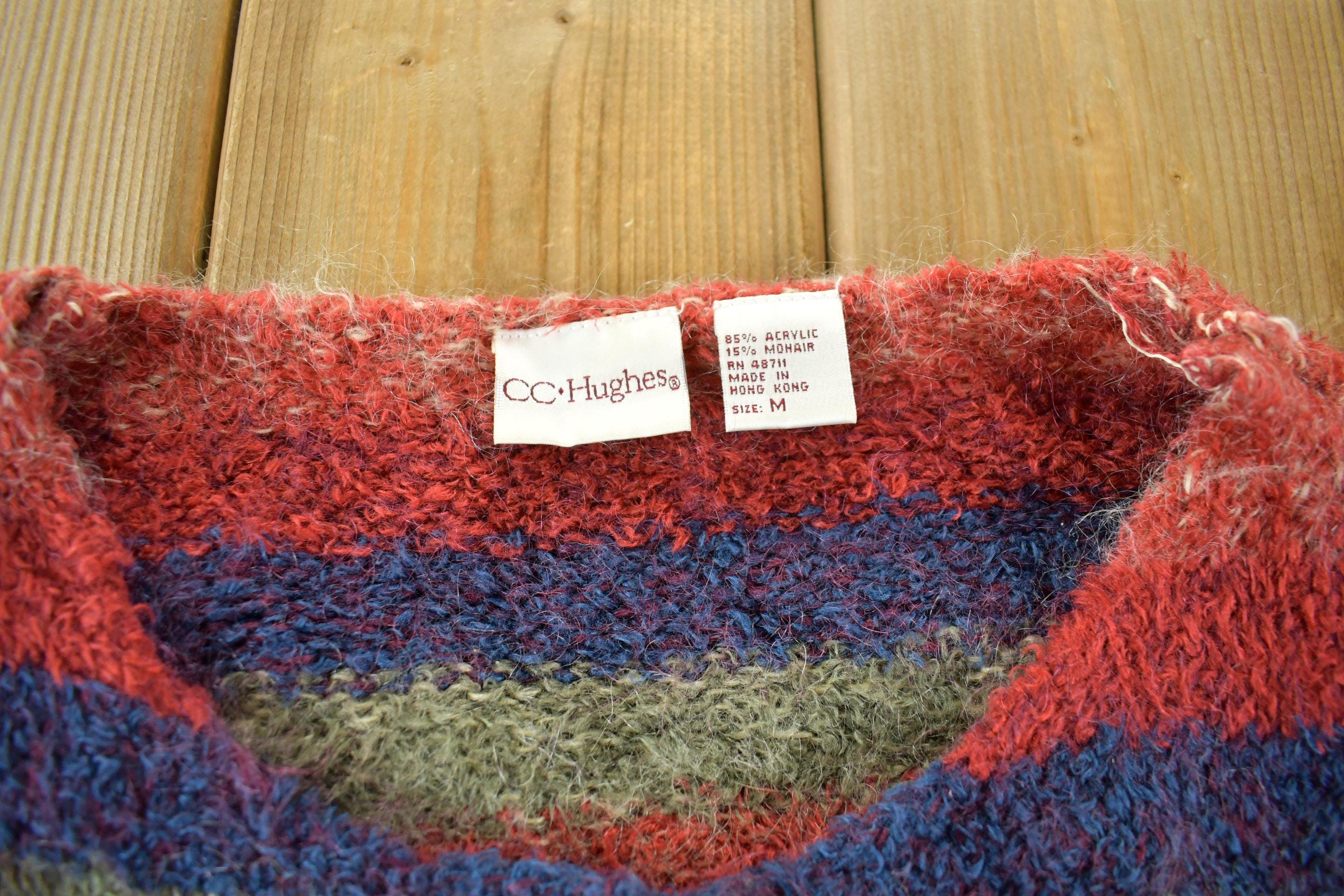 Vintage 1990s CC Hughes Mohair Knit Cardigan Sweater