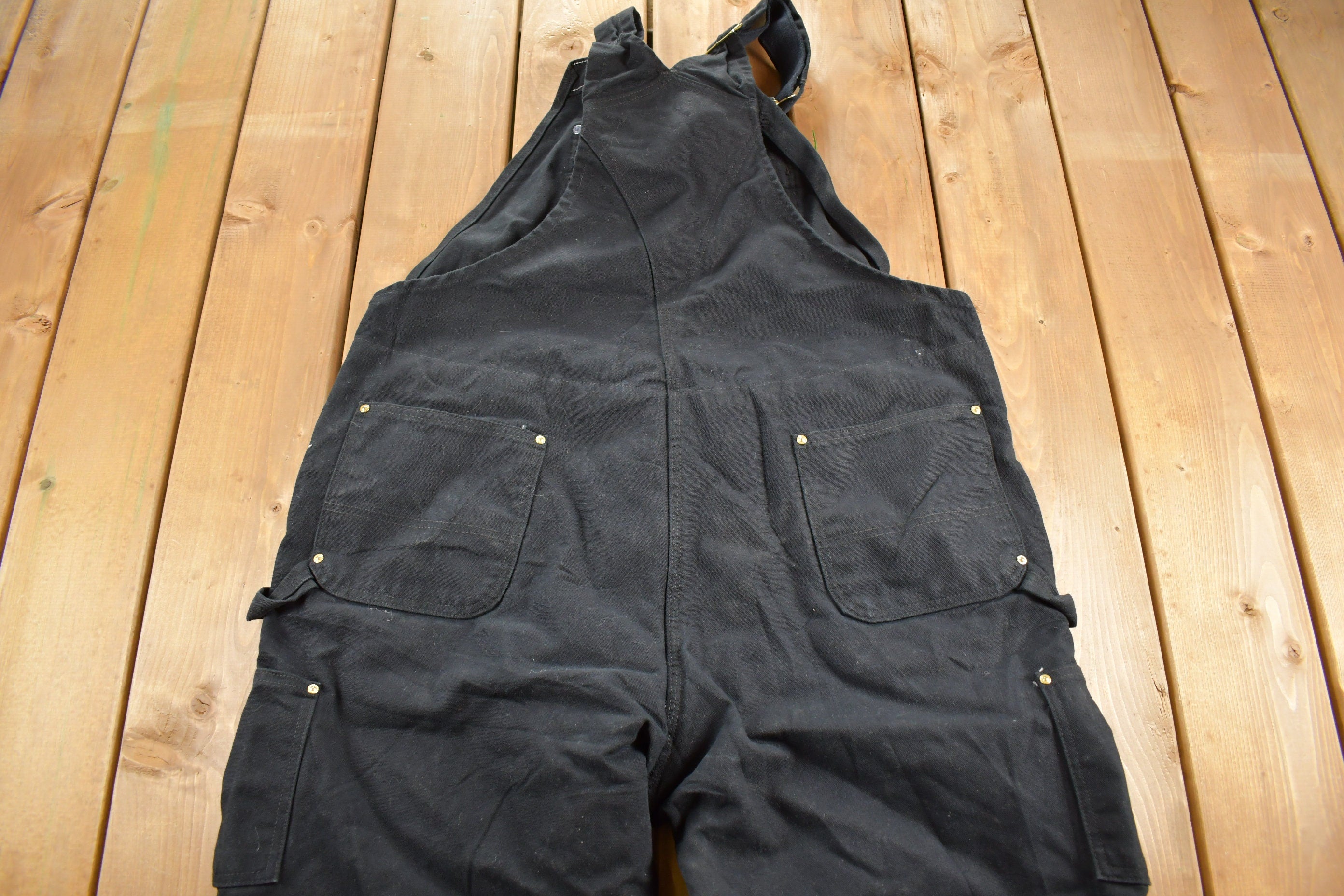 Vintage 1990s Carhartt Double Knee Quilted Canvas Overalls Size 45 x 30