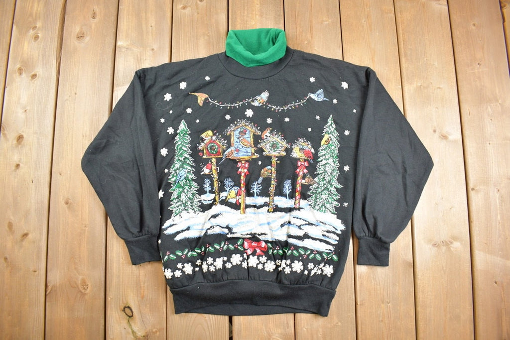 Vintage 1990s Cute Birds Christmas Sweater