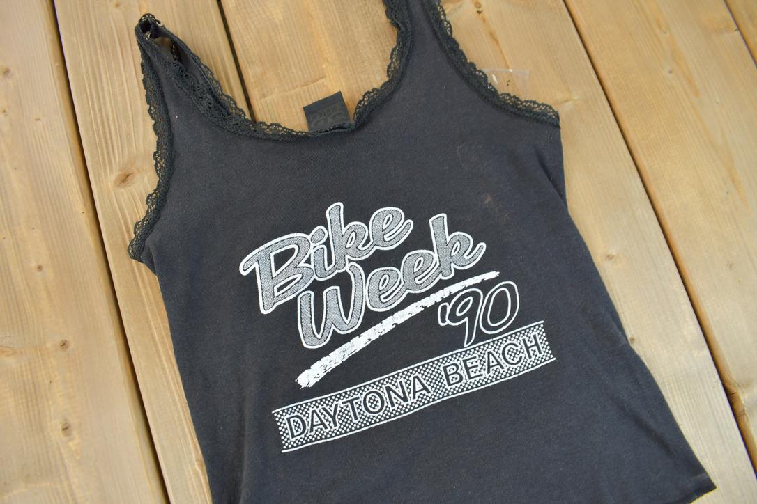 Vintage 1987 Daytona Beach Bike Week Harley Davidson 3D Emblem Women's Shirt /