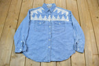 Vintage 1990s Poetic License Western Style Button Up Rodeo Shirt