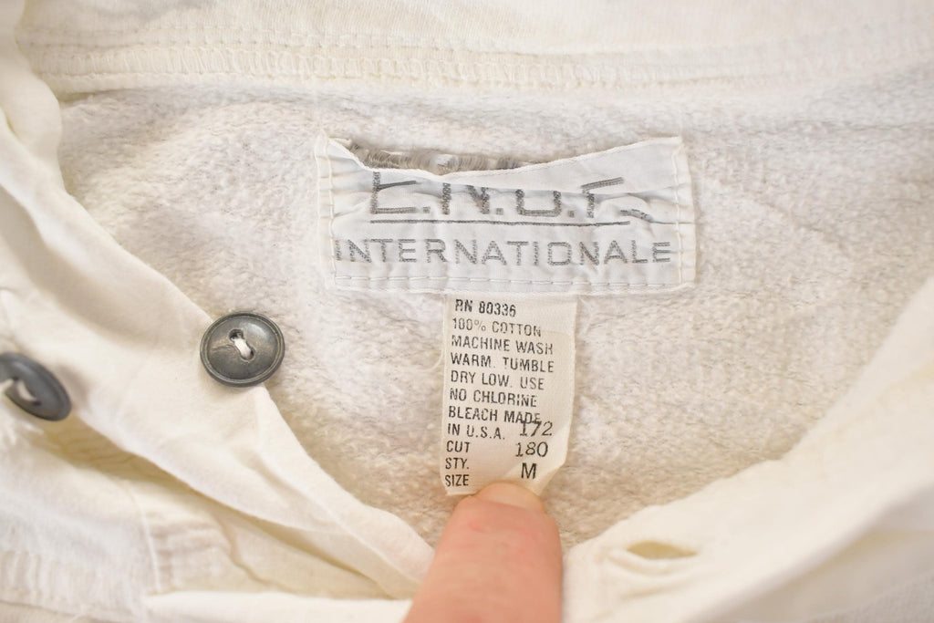 Vintage 1990s Enuf International Quarter Button Crewneck Sweatshirt Men's M Boxy  Made In USA  90s Boating Destination Sweater