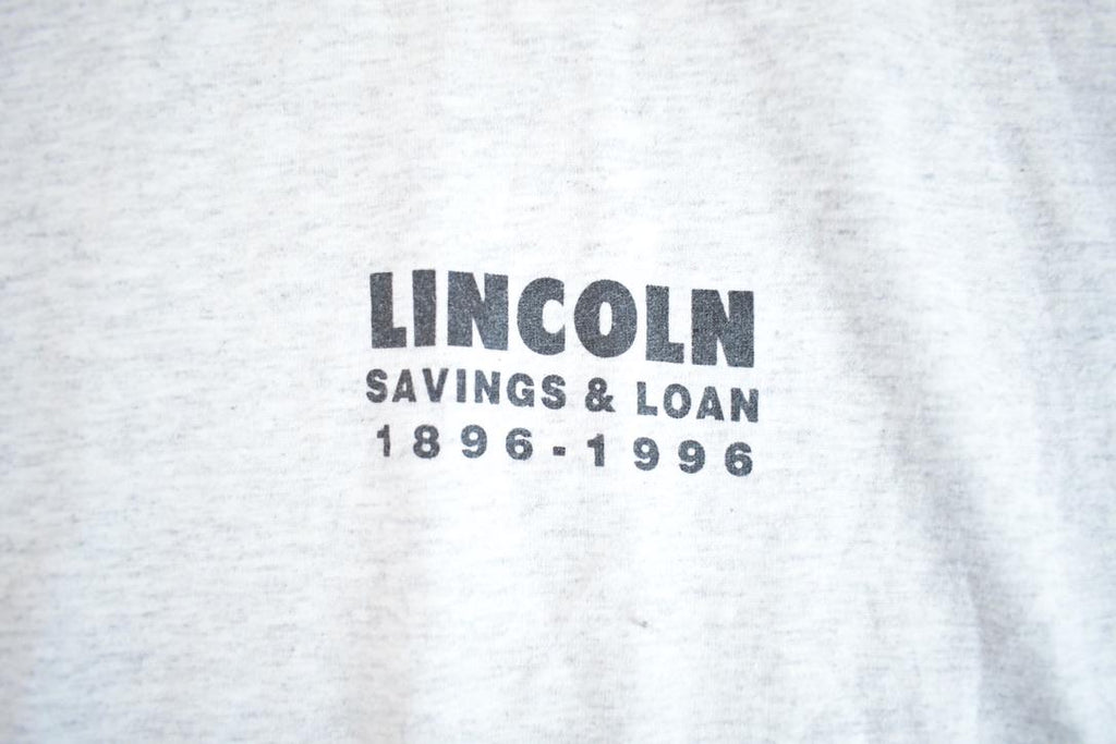 Vintage 1996 Lincoln Banking Single Stitch Graphic T-Shirt Made In USA