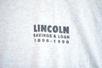 Vintage 1996 Lincoln Banking Single Stitch Graphic T-Shirt Made In USA